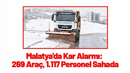 Malatya'da Kar Alarmı: 269 Araç, 1.117 Personel Sahada