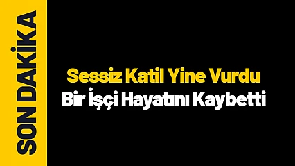 Sessiz Katil Yine Vurdu: Bir İşçi Hayatını Kaybetti