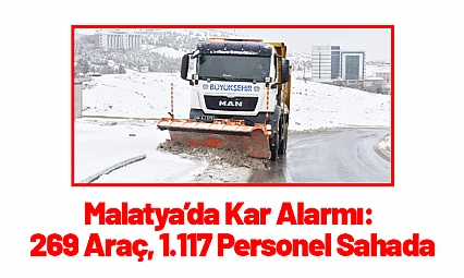 Malatya'da Kar Alarmı: 269 Araç, 1.117 Personel Sahada