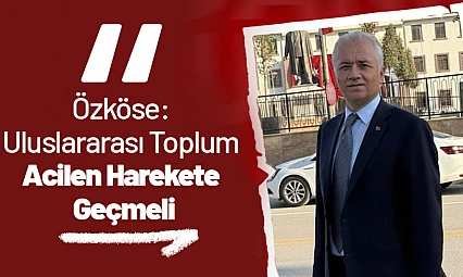 Özköse: Uluslararası Toplum Acilen Harekete Geçmeli