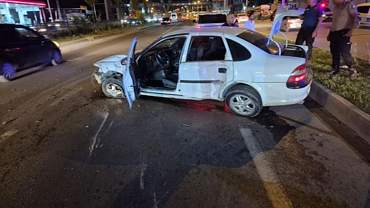 Malatya'da Trafik Kazası: Araç Direkleri Devirdi, 1 Kişi Yaralandı