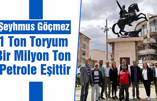 1 Ton Toryum Bir Milyon Ton Petrole Eşittir