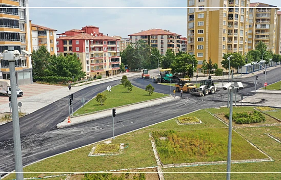 Aspuzu Caddesi'nde ki yollar asfaltlanıyor