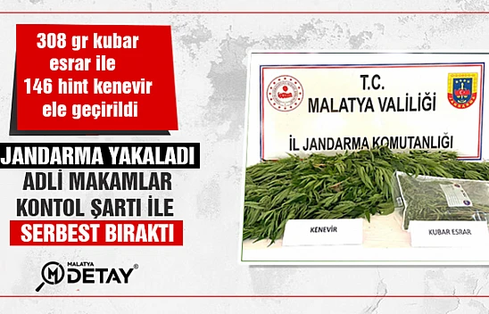 Doğanşehir'de jandarma yakaladı, adli makamlar kontol şartı ile serbest bıraktı.