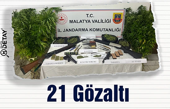 Uyuşturucu operasyonuna 21 gözaltı..
