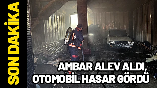 Ambar Alev Aldı, İçindeki Otomobil Hasar Gördü