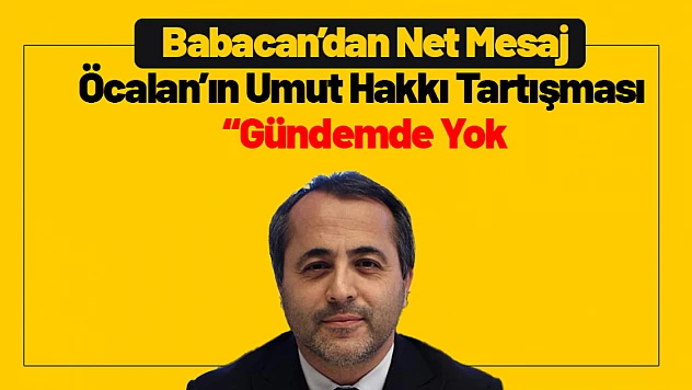 Babacan'dan Net Mesaj: 'Öcalan'ın Umut Hakkı Tartışması: 'Gündemde Yok''