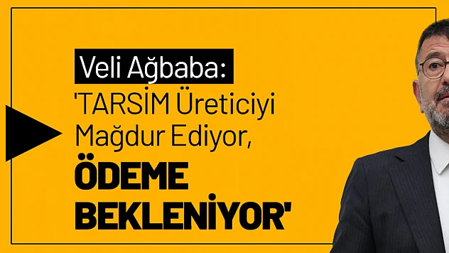 Ağbaba: 'TARSİM Üreticiyi Mağdur Ediyor, Ödeme Bekleniyor'