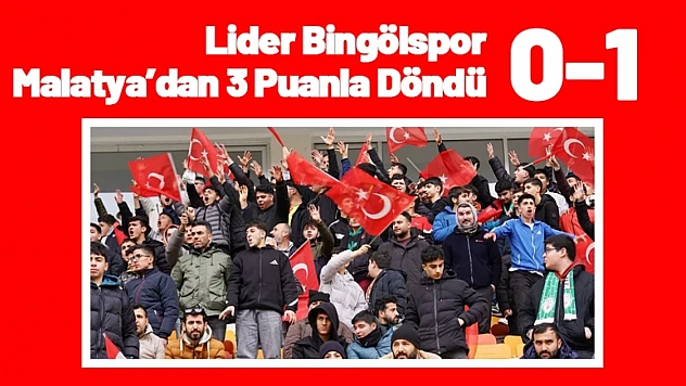 Lider Bingölspor Malatya'dan 3 Puanla Döndü