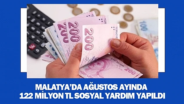 Malatya'da Ağustos Ayında 122 Milyon TL Sosyal Yardım Yapıldı