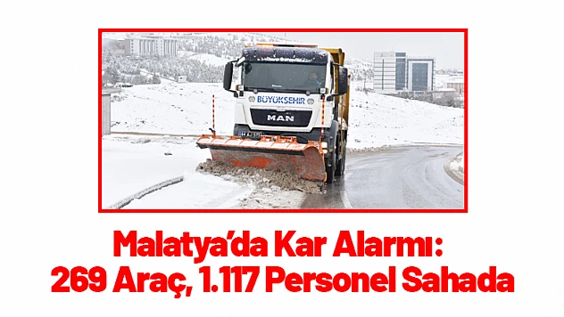 Malatya'da Kar Alarmı: 269 Araç, 1.117 Personel Sahada