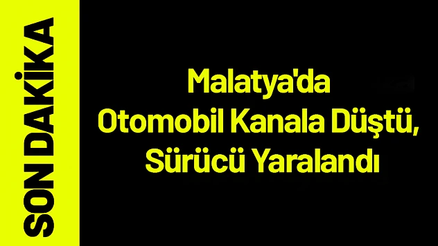 Malatya'da Otomobil Kanala Düştü, Sürücü Yaralandı