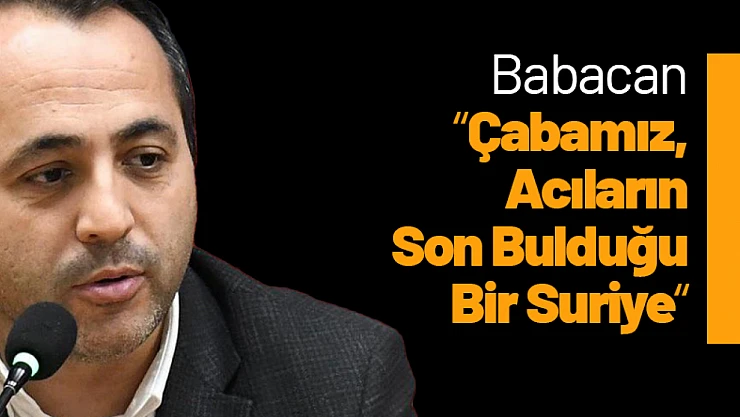 Babacan: 'Çabamız, Acıların Son Bulduğu Bir Suriye'