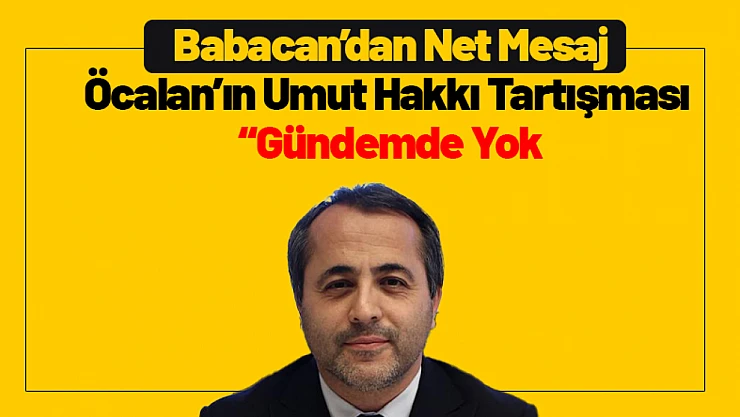 Babacan'dan Net Mesaj: 'Öcalan'ın Umut Hakkı Tartışması: 'Gündemde Yok''