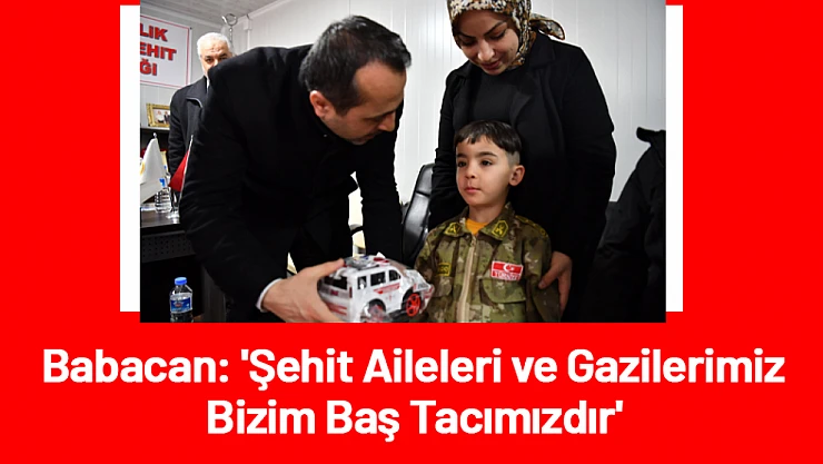 Babacan: 'Şehit Aileleri ve Gazilerimiz Bizim Baş Tacımızdır'