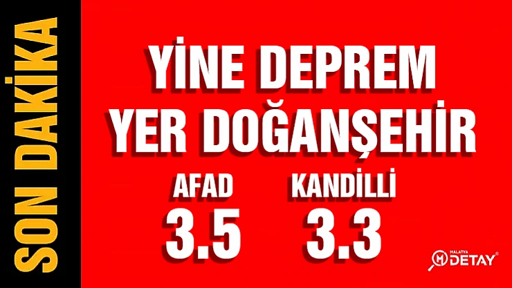 Doğanşehir'de 3.5 Büyüklüğünde Deprem...