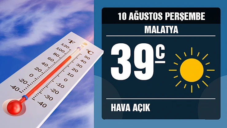 Malatya'da Hava Durumu 10 Ağustos Perşembe 2023