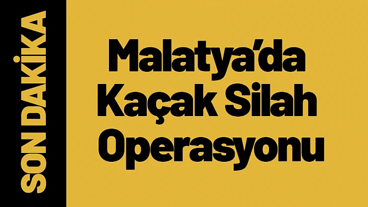Malatya'da Kaçak Silah Operasyonu!