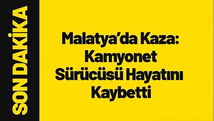 Malatya'da Kaza: Kamyonet Sürücüsü Hayatını Kaybetti