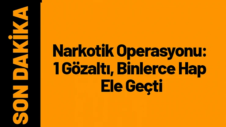 Malatya'da Narkotik Operasyonu: 1 Gözaltı, Binlerce Hap Ele Geçti