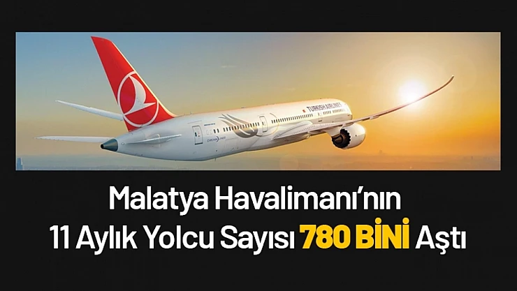 Malatya Havalimanı'nın 11 Aylık Yolcu Sayısı 780 Bini Aştı