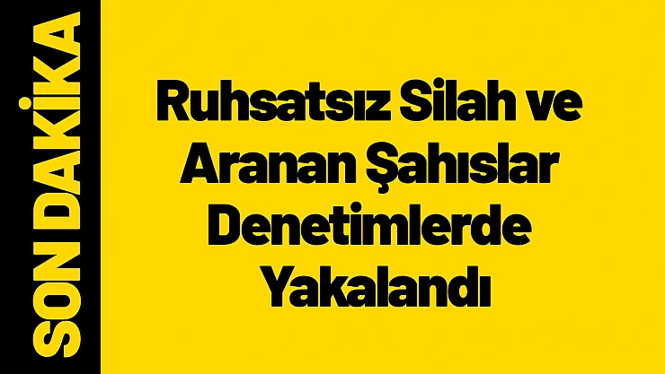 Ruhsatsız Silah ve Aranan Şahıslar Denetimlerde Yakalandı