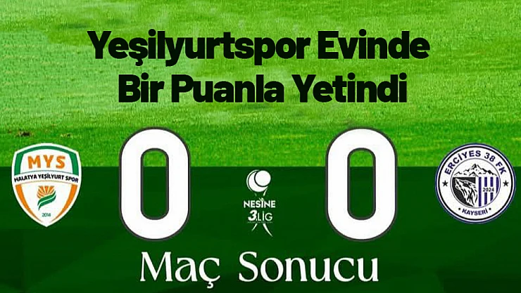 Yeşilyurtspor Evinde Bir Puanla Yetindi