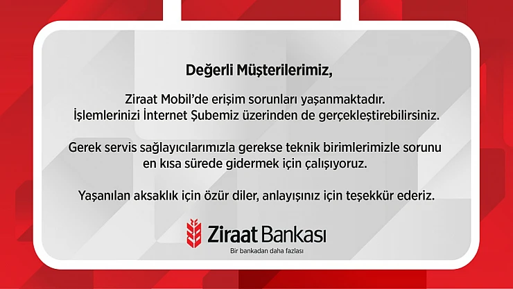 Ziraat Bankası'nın Dijital Hizmetleri Çöktü.
