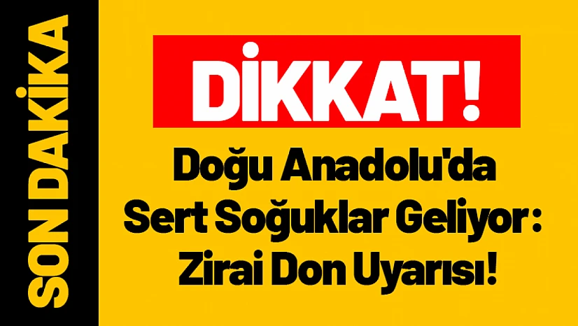 Doğu Anadolu'da Sert Soğuklar Geliyor: Zirai Don Uyarısı!