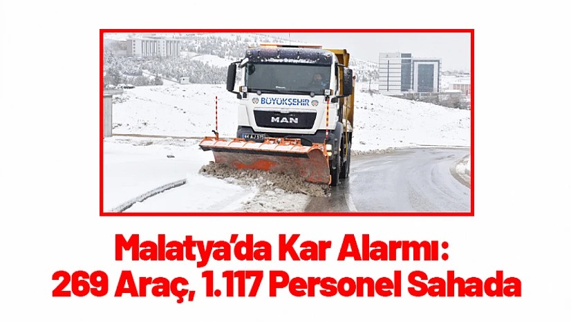 Malatya'da Kar Alarmı: 269 Araç, 1.117 Personel Sahada