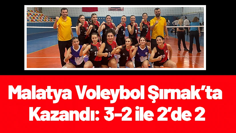 Malatya Voleybol Şırnak'ta Kazandı: 3-2 ile 2'de 2