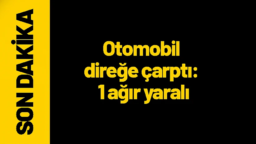 Otomobil direğe çarptı: 1 ağır yaralı