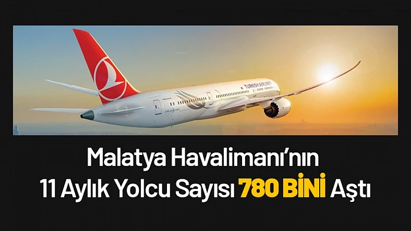 Malatya Havalimanı'nın 11 Aylık Yolcu Sayısı 780 Bini Aştı