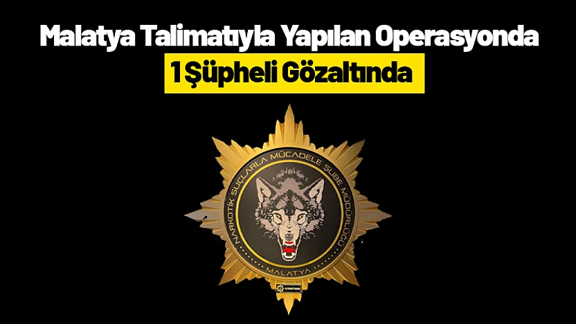 Malatya Talimatıyla Yapılan Operasyonda 1 Şüpheli Gözaltında