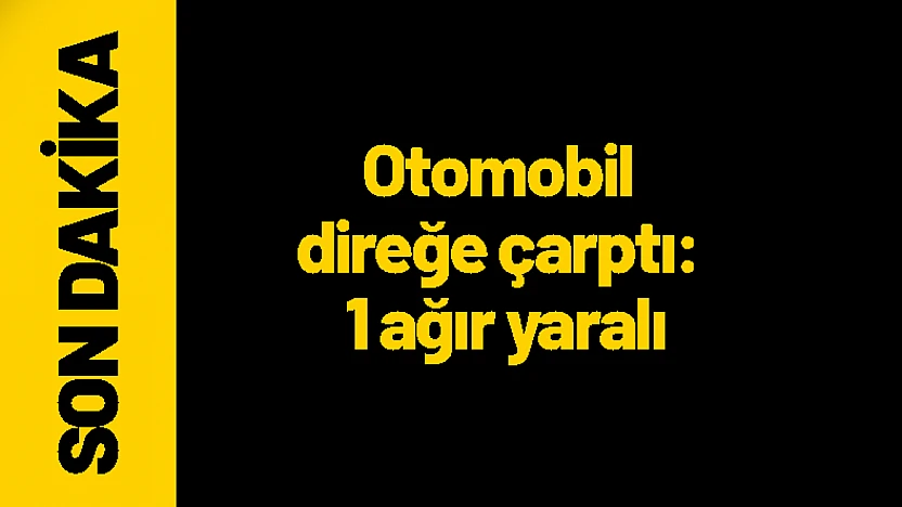 Otomobil direğe çarptı: 1 ağır yaralı