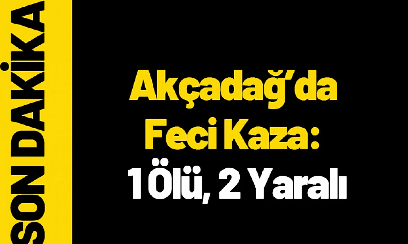 Akçadağ'da Feci Kaza: 1 Ölü, 2 Yaralı