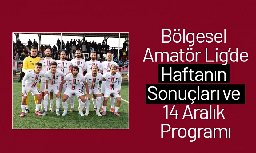 Bölgesel Amatör Lig'de Haftanın Sonuçları ve 14 Aralık Programı