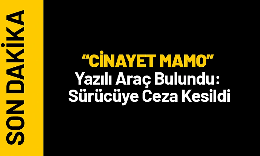'CİNAYET MAMO' Yazılı Araç Bulundu: Sürücüye Ceza Kesildi