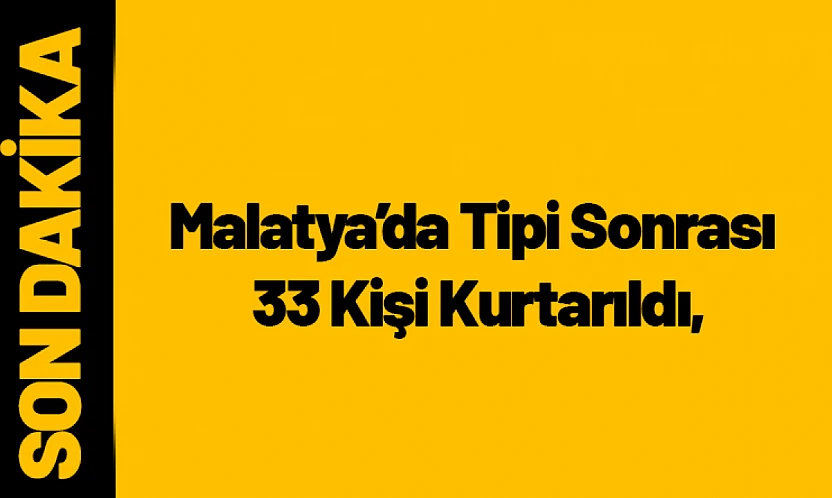 Malatya'da Tipi Sonrası 33 Kişi Kurtarıldı, Tüm Yollar Açıldı